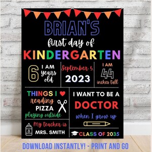 EDITABLE First Day of School Printable Sign | Back to School | School Photo Prop | Editable Sign | 1st Day of School | Instant Download