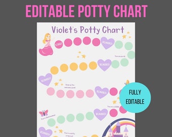 Princess Potty Training Chart | Editable Reward Tracker (Digital Download)