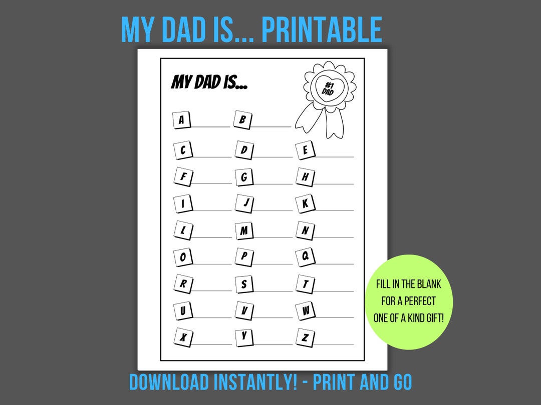 Father's Day Printable Coloring Page | My Dad Is... Printable | All ...