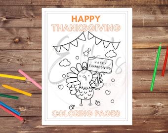 Dibujos para colorear de Acción de Gracias, actividad para niños en la mesa (PDF imprimible)