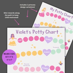 Editable Potty Chart Printable Princess Potty Chart for Girls Potty ...
