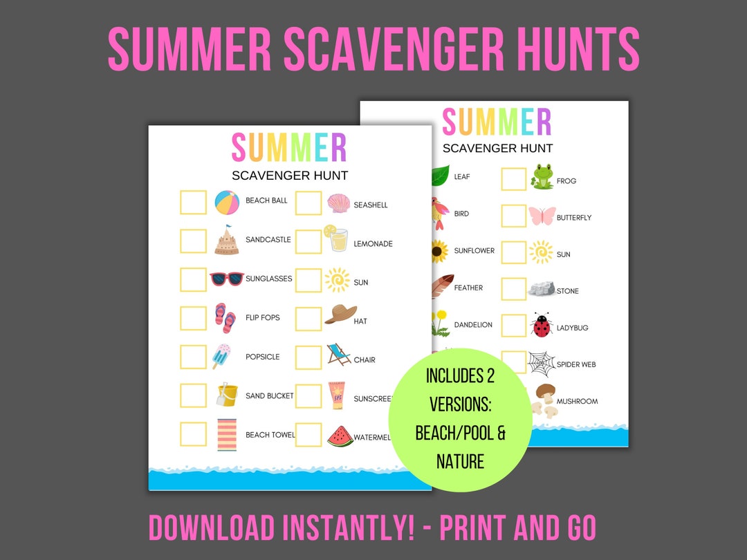 Printable Scavenger Hunt for Kids Scavenger Hunt for Kids Scavenger Hunt Summer Printable ...