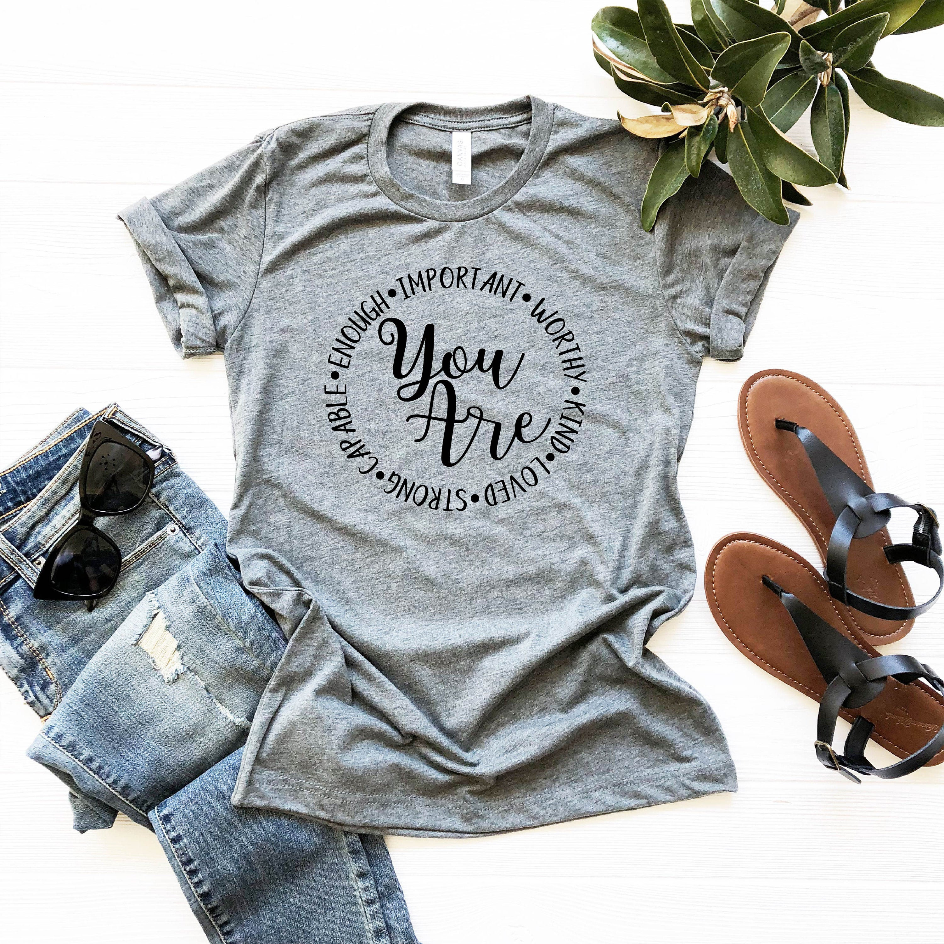You Are Enough Worthy Important Loved Strong, Quote, Teacher, Svg, DX…
