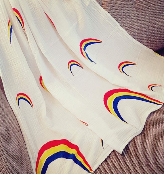 rainbow swaddle blanket