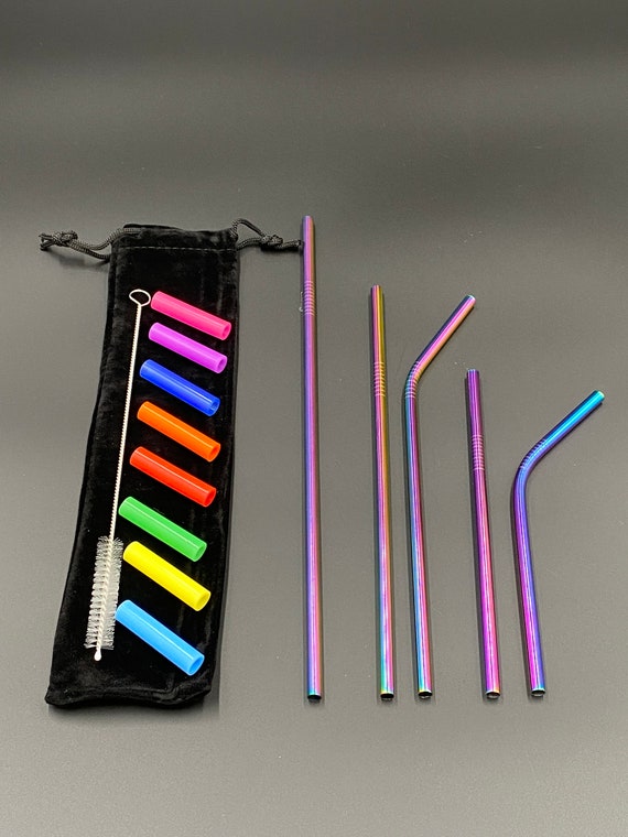 Stainless Steel Straws Rainbow Colorful Reusable Straw Yeti Straw