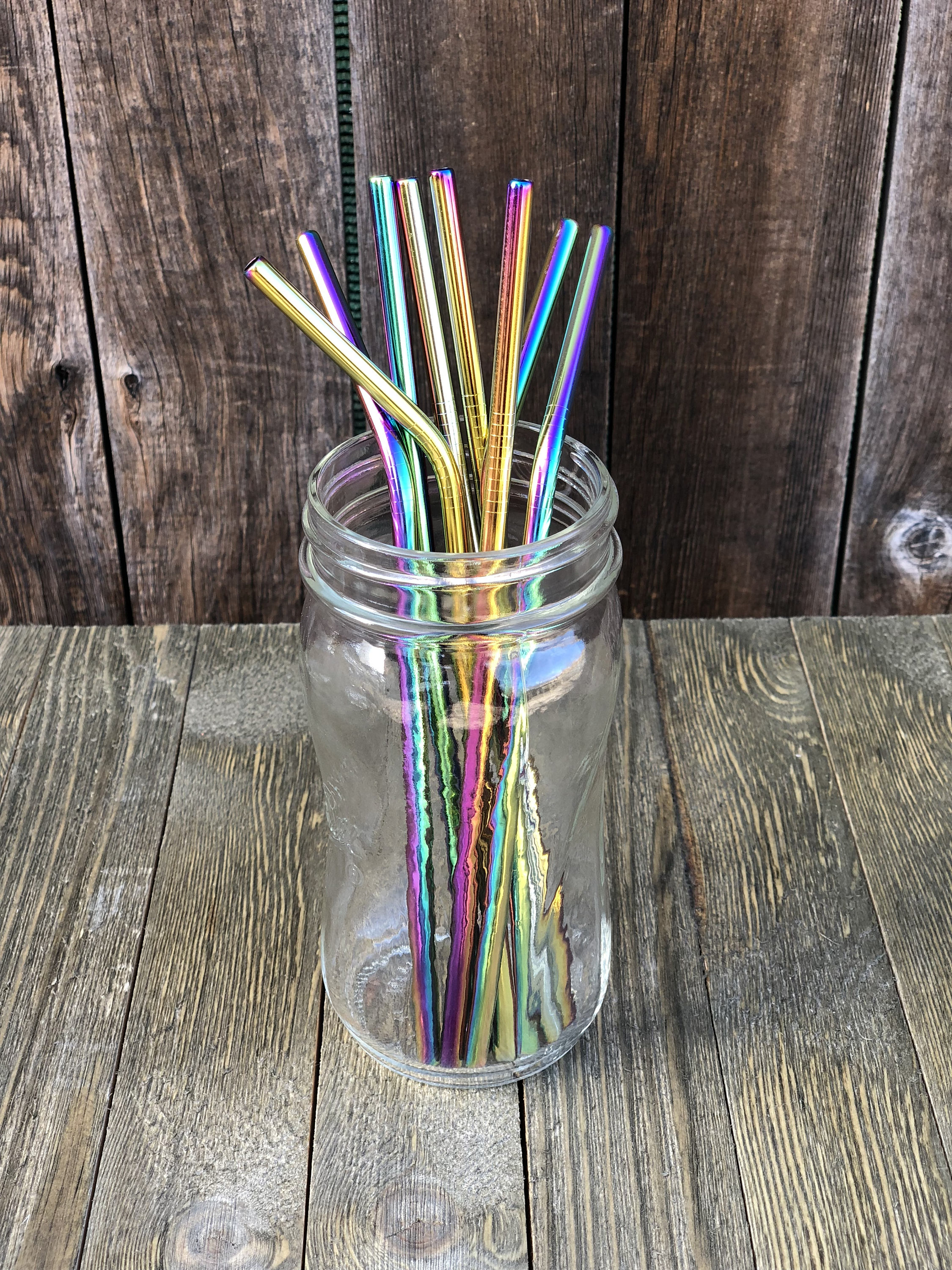 Tumbler Straws Stainless Steel Straw Oil Slick Rainbow Etsy