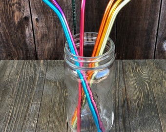 Tumbler Straws Rainbow Solid Colors Colorful Metal Reusable Straw Yeti Straw Tumbler Straw Party Straw Eco Friendly Extra Tall 10.5 inches