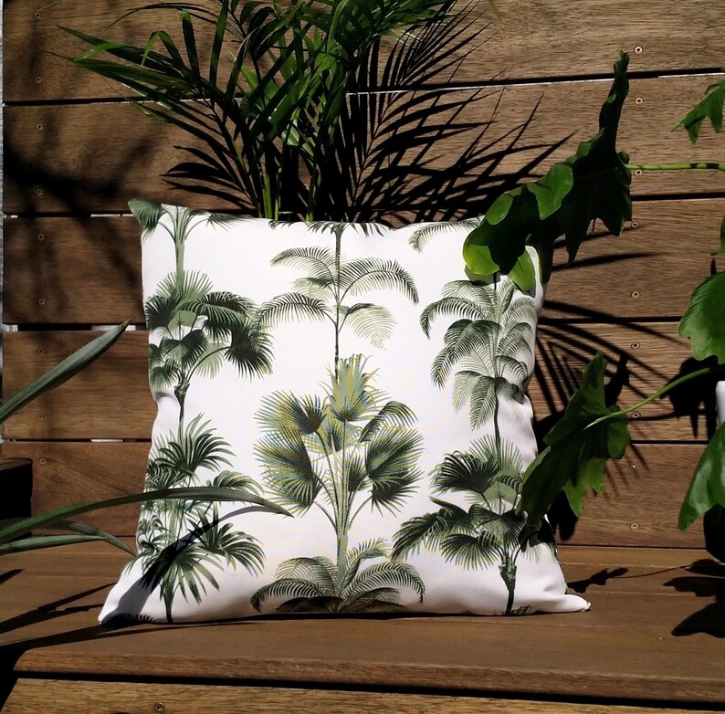 Palm tree cushion cover Coastal cushion Tropical cushion. Etsy