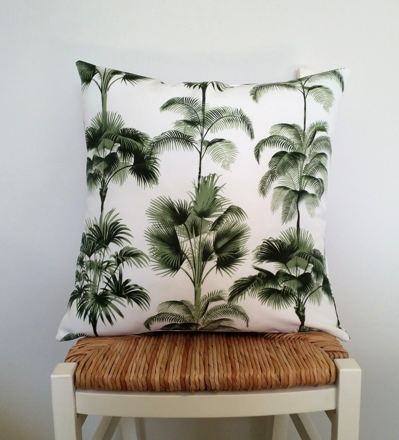 Palm tree cushion cover Coastal cushion Tropical cushion. Etsy