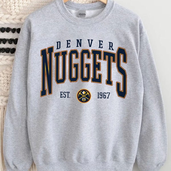 Vintage Denver Nuggets Sweatshirt, Denver Basketball Hoodie, Vintage Basketball Fan Shirt, Denver Nuggets Fan Gift, Basketball Unisex Tee