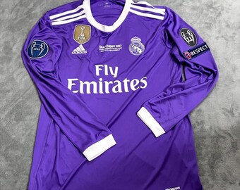 2016-2017 Season Real Madrid Away Jersey, No. 7 Ronaldo Retro Jersey, Champions League Short-sleeved Football Jersey Set