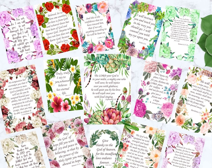 Bible Verse Cards Printable Bible Journaling Cards Scripture Cards ...