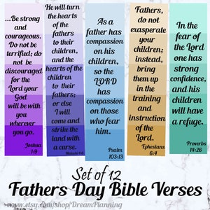 Día del Padre Versículos Bíblicos Marcadores Cristianos Marcador de Escritura Marcador Cristiano Día del Padre Regalo Tarjetas de Diario Bíblico Estudio de las Escrituras
