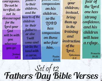 Fathers Day Bible Verses Bookmarks Christian Bookmark Scripture Bookmark Christian Fathers Day Gift Bible Journaling Cards Scripture Study