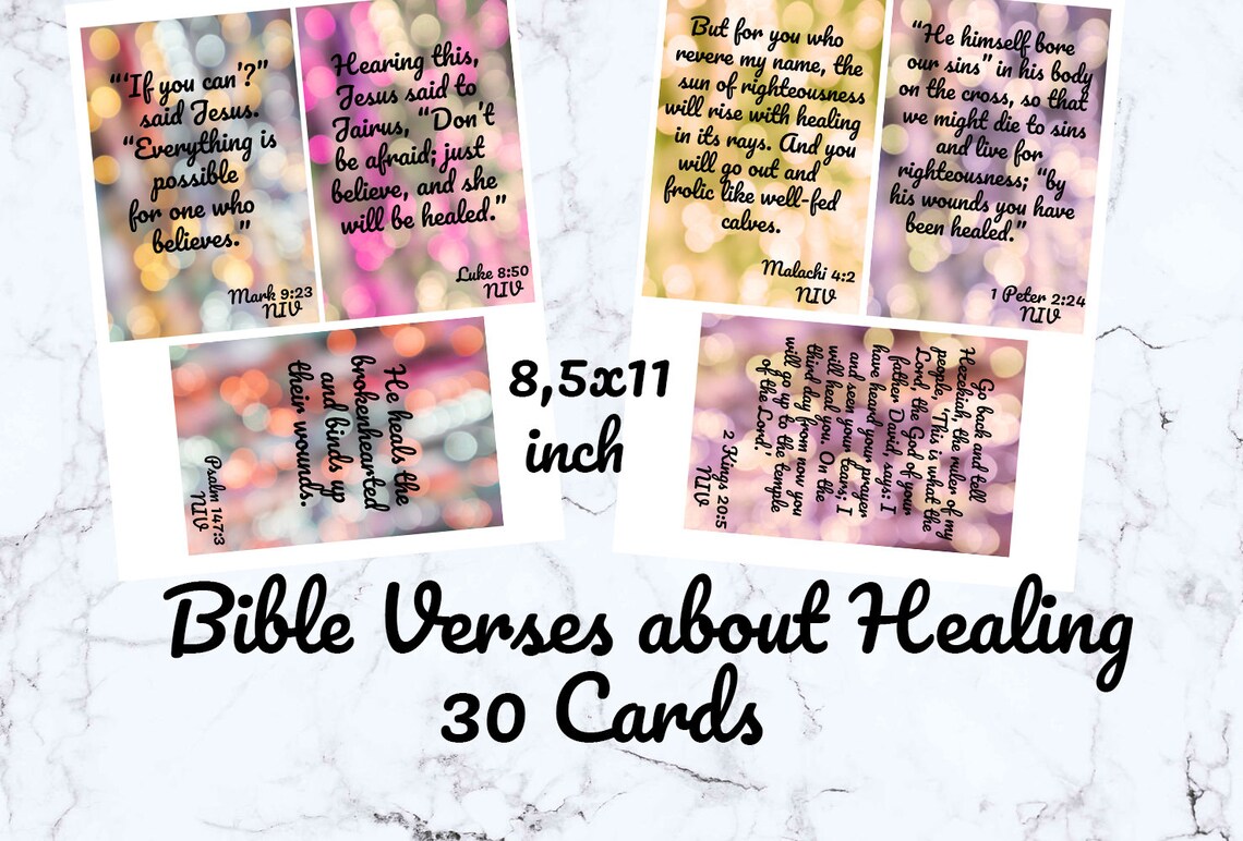 Bible Verses About Healing, Printable Bible Verse Cards, NIV Bible ...