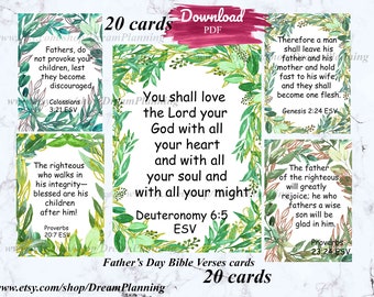 Mens Bible Verse cards, Father’s Day Bible Verse cards, Scripture for men, Men's scripture cards, Scripture card for Dad, ESV bible cards