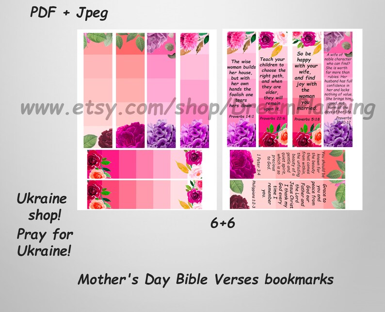 Mothers Day Bible Verses Bookmarks KJV, Christian Mothers Day Printable ...