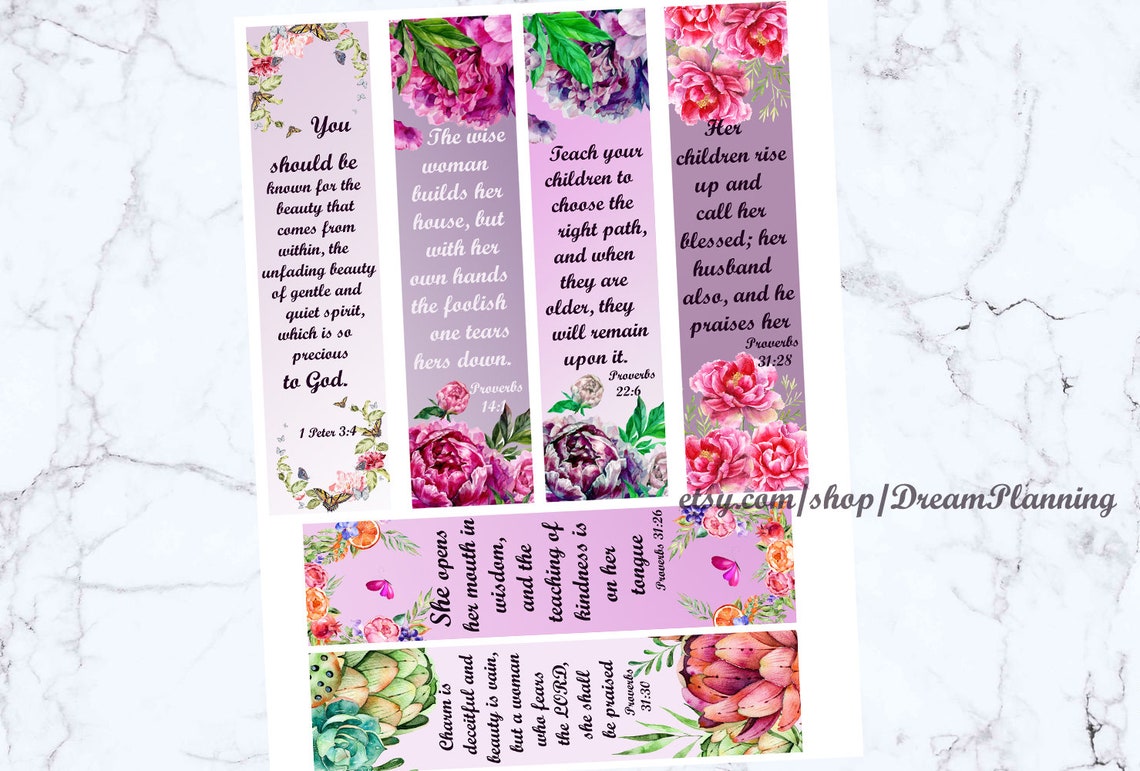 Mother's day bible verses bookmarks christian mother day | Etsy