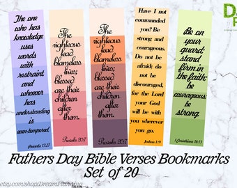 Christian Father's Day Bookmarks Christian Bookmarks Printable Bible Journaling Bible Verses Bookmarks Scripture Art Scripture Bookmark NIV