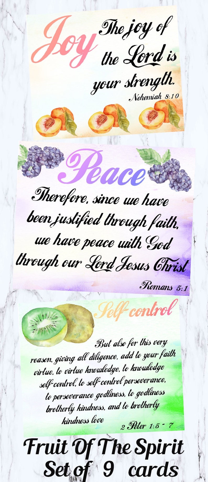 Fruits of the Spirit Bible Study Tools Prayer Cards Bible Verse Cards