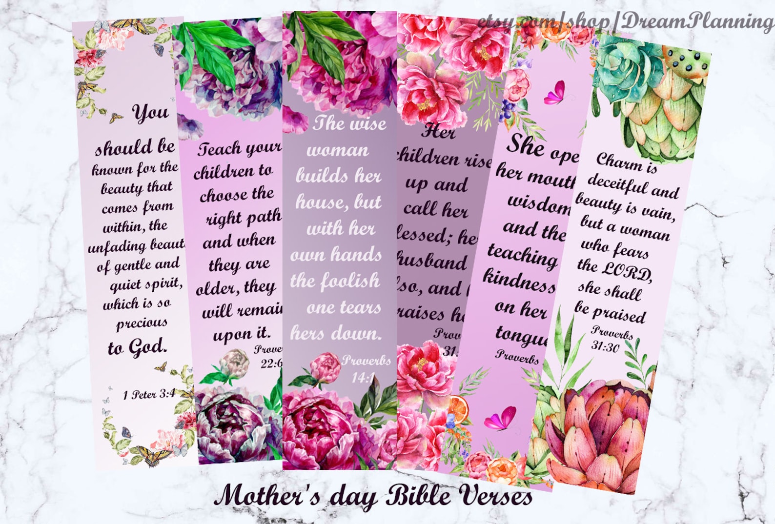 Mother's day bible verses bookmarks christian mother day Etsy
