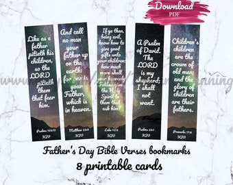 Father’s Day Bible Verses bookmarks, KJV bible study, Christian fathers day card, Mens scripture cards, Printable prayer cards