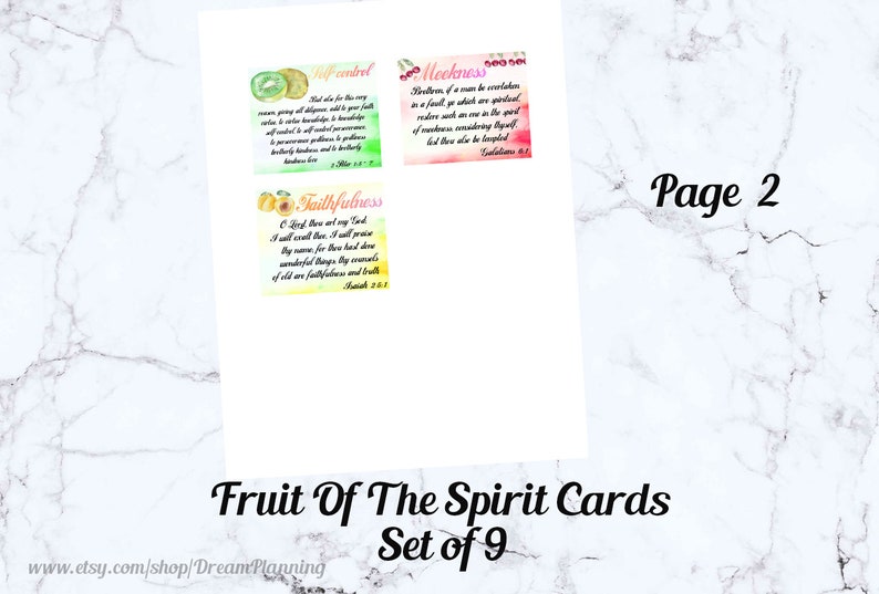 Fruits of the Spirit Bible Study Tools Prayer Cards Bible Verse Cards