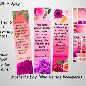 Moeders dag bijbelverzen bladwijzers KJV, christelijke moederdag afdrukbaar, religieuze moederdag bladwijzers, christelijke bladwijzer, KJV-kaarten