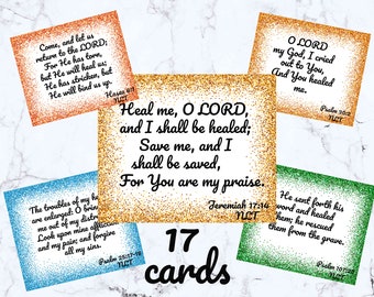 Healing scriptures cards, Bible verses about healing, Bible Verse cards printable, Christian cards printable, Bible verses bookmarks, NLT