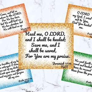 Healing Scriptures Cards, Bible Verses About Healing, Bible Verse Cards ...