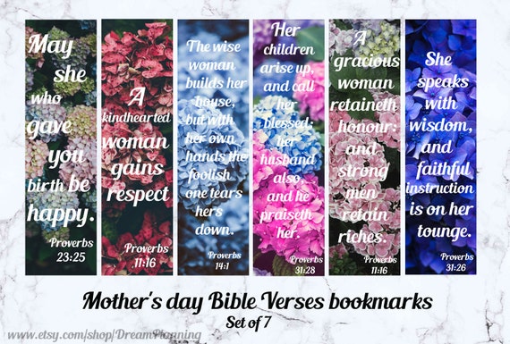 Christian Bookmarks For Women Mother S Day Bible Verses Etsy