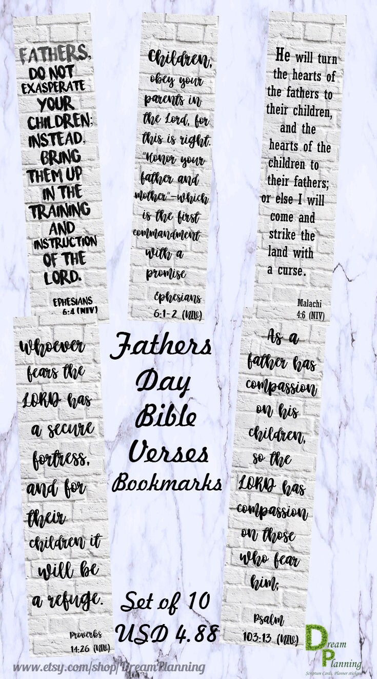 christian bookmarks printable fathers day bible verses