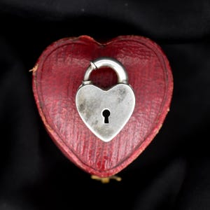 Vintage Walter Lampl Sterling Silber Herz Vorhängeschloss Charm Anhänger