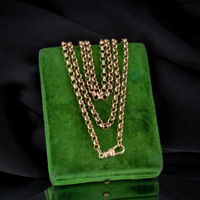 Vintage Belcher Link 9ct Rose Gold 24 Chain Necklace Etsy UK