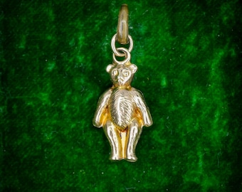 Antique 9ct Gold Teddy Bear Charm Pendant
