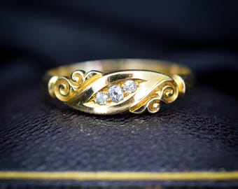 アンティーク 1897年 ビクトリア朝 9カラット ゴールド オールドカット