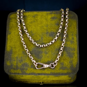 Antique Victorian 9ct Gold Faceted Link Chain Necklace with Dog Clip | 20&quot;