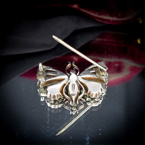 Antique Paste Sterling Silver Butterfly Insect Bu… - image 8