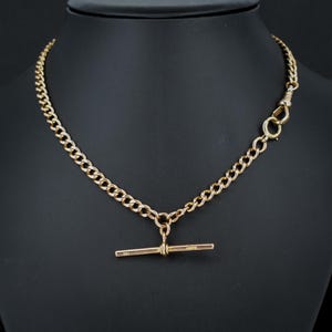 Antique &#39;1903&#39; 15ct Gold Albert Watch Chain Necklace 15.25&quot;