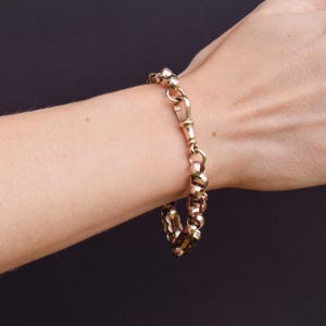 Antique Fancy Link Stars and Bars 9ct Gold Chain Bracelet | 8" image 3