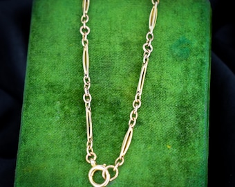 Antique Fancy Link 10ct Gold Bracelet with Bolt Ring | 7.25"