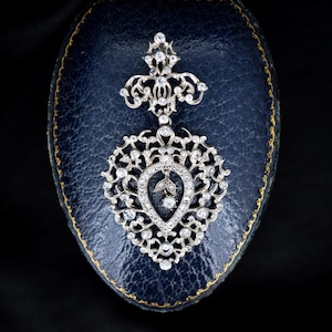 Antique Victorian Old Cut Paste Silver Fancy Pendant
