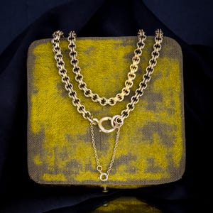 Antique 18.5" 15ct Gold Chain Necklace with Bolt Ring - 20.6g