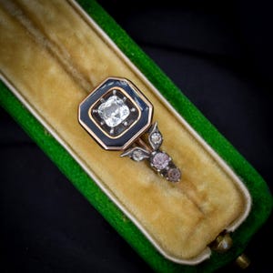 Antique Old Cut Paste Gold and Silver Halley&#39;s Comet Brooch Pin