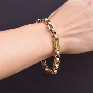 Antique Fancy Link Stars and Bars 9ct Gold Chain Bracelet | 8" image 4