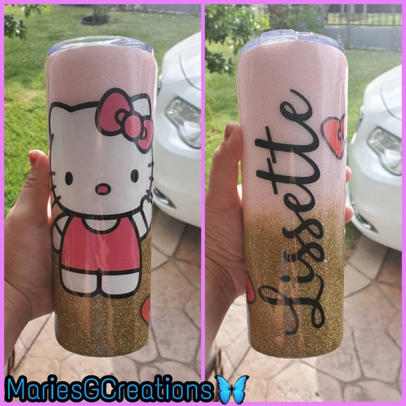 Hello kitty customize glitter tumbler personalized hello kitty Etsy