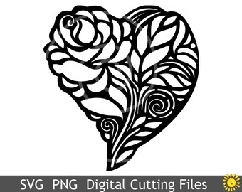 Download SVG cutting files templates Heart Love Mandala Cricut | Etsy