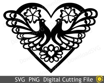 Download SVG cutting files templates Heart Love Mandala Cricut | Etsy