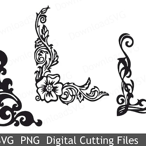 SVG PNG fichiers de coupe Angle Vignette Fantasy Vinyl Transfer Cricut Silhouette Digital Party Decoration Template Decor Cards 299VR