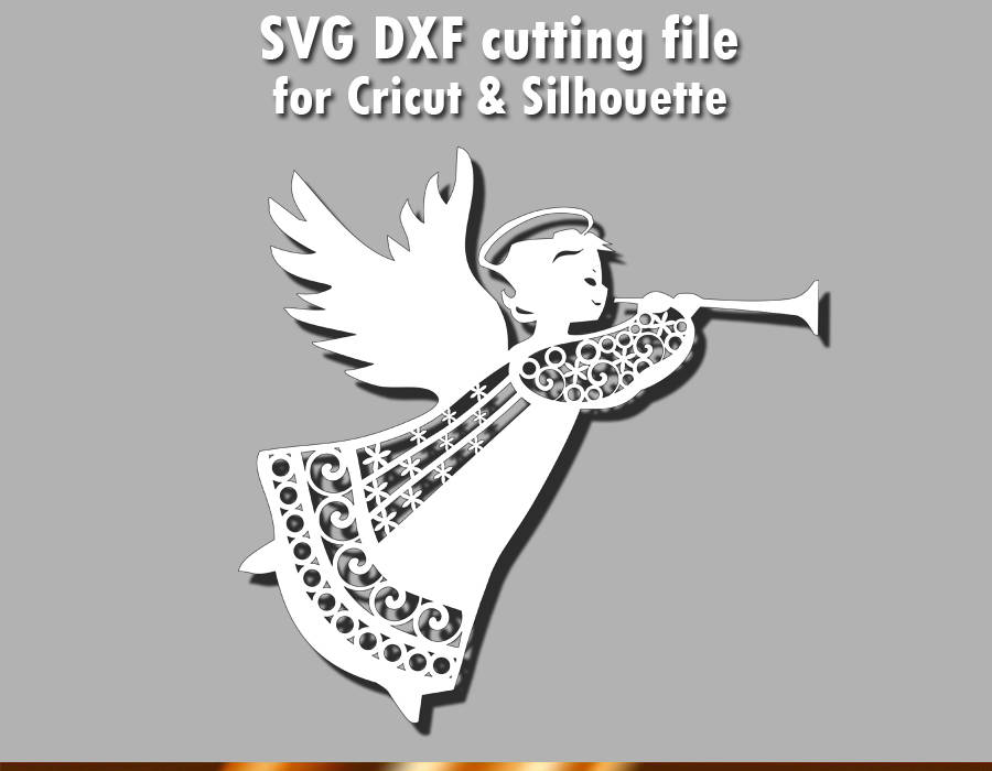 SVG Cutting File Template Cricut Silhouette Digital Christmas Angel ...